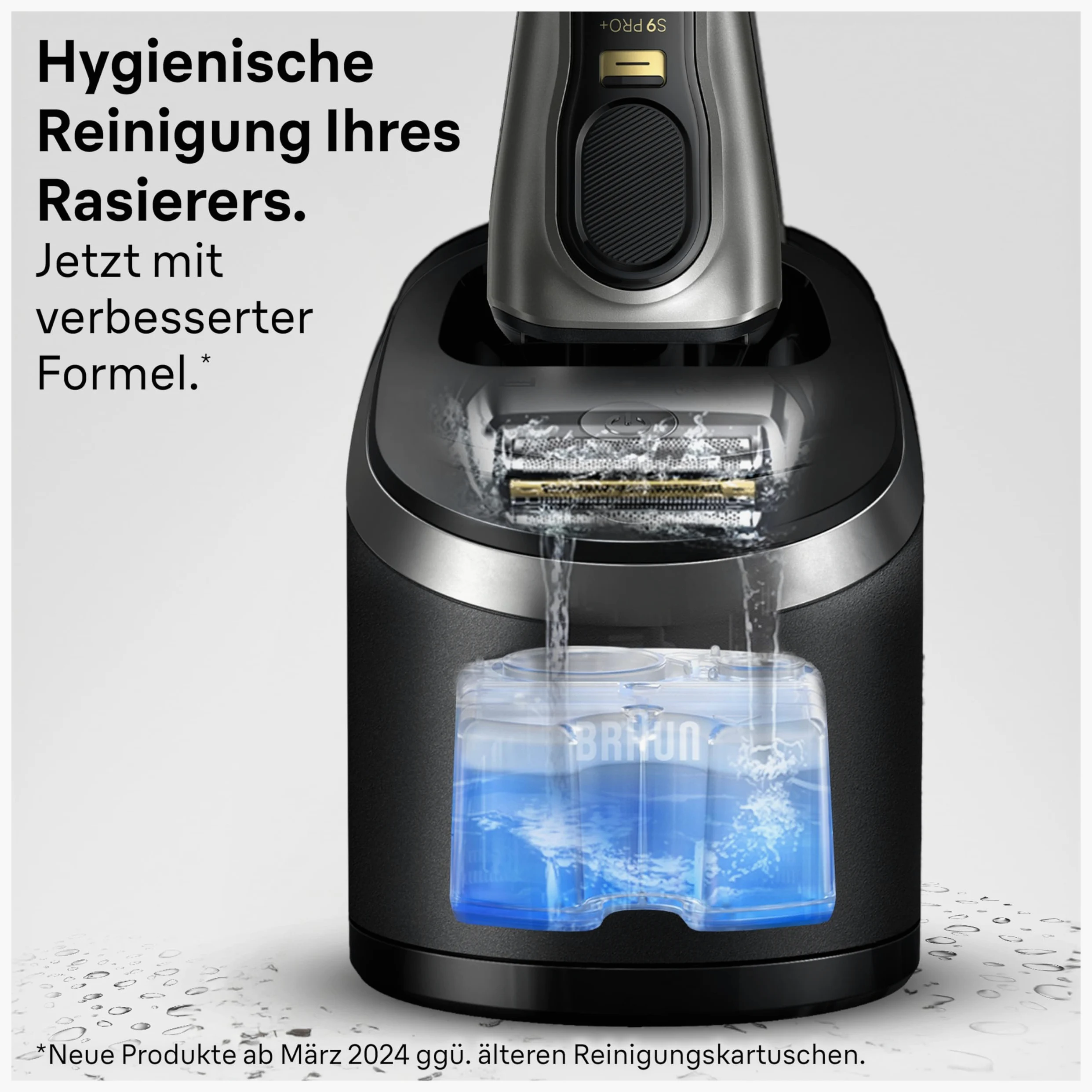 Braun ShaverCare Lot de 12 cartouches de nettoyage 3 en 1 pour station de nettoyage, nettoie le rasoir 10 fois mieux que l'eau, cartouche d'origine, nettoyage hygiénique, élimine les poils et les