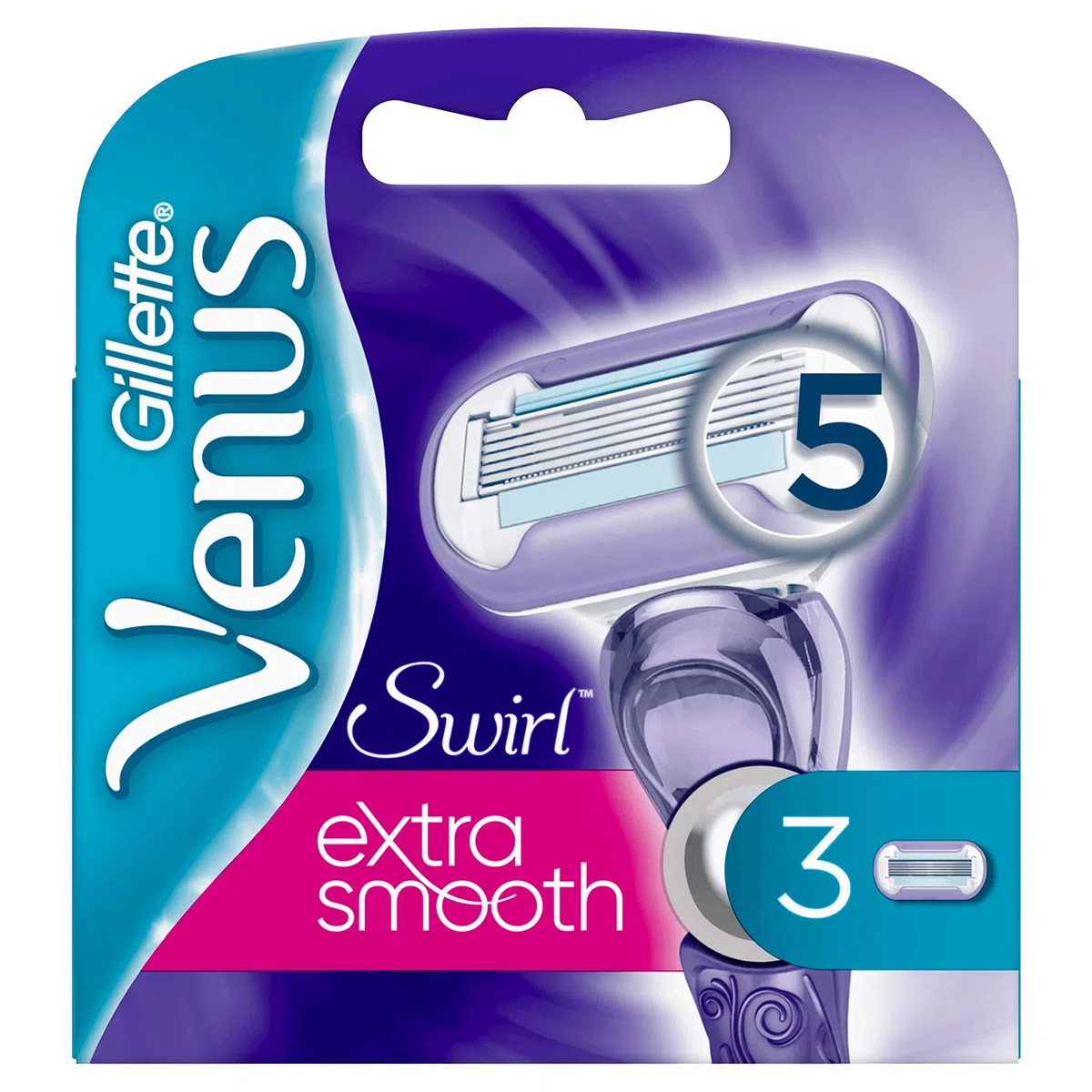 Gillette Venus Extra Smooth Swirl Rasoir Femme, 3 recharges