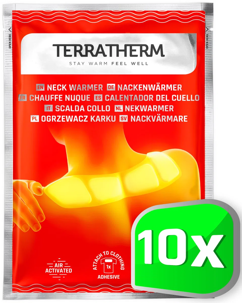 TerraTherm Patch chauffant nuque, épaules et cou - 8 h de chaleur profonde bienfaisante - patch autochauffant - chauffe-nuque, chauffe-épaules - activé par l’air - 10 unités