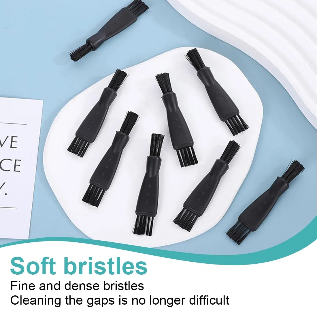 Razor Brush, 12 Pcs Brosses de Nettoyage de Rasoir, Brosse de Nettoyage pour Rasoir Double Tête, pour Enlever Les Résidus de Barbe et la Poussière