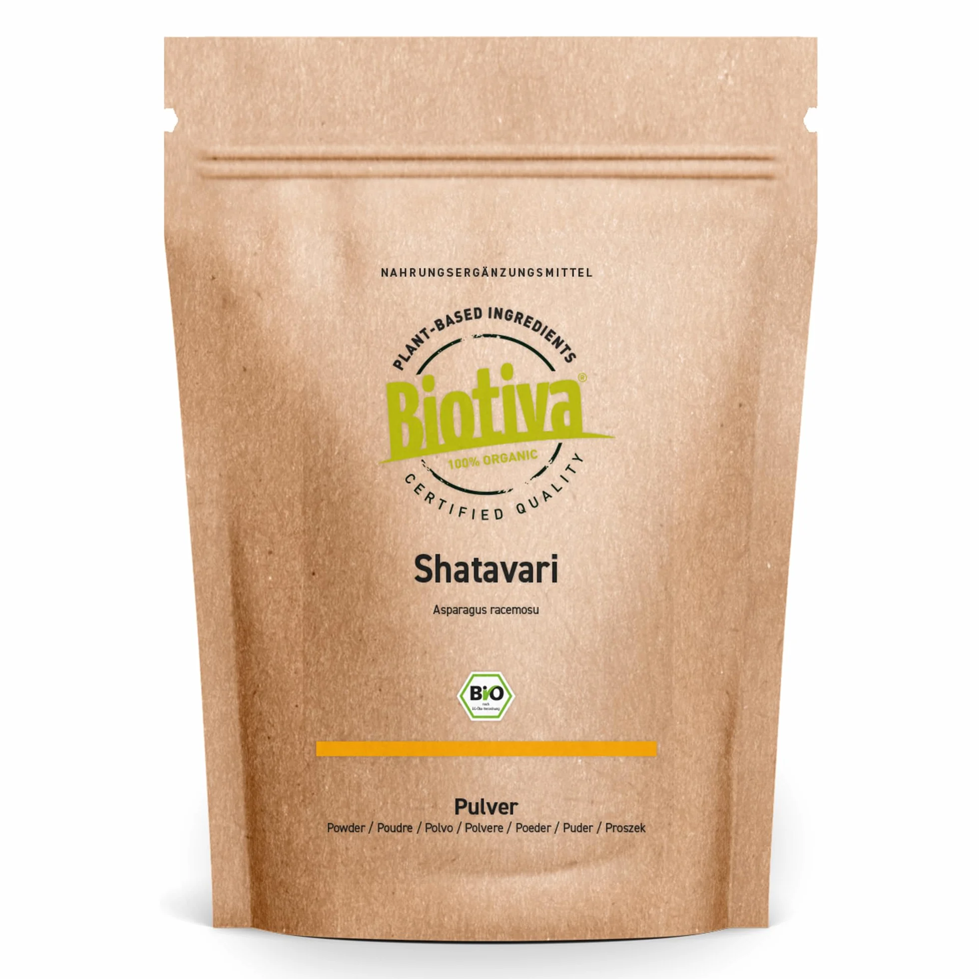 Shatavari poudre bio 500g (2x250g) - asperge indienne - Asparagus Racemosu - Ayurveda - conditionné et certifié en Allemagne- Biotiva
