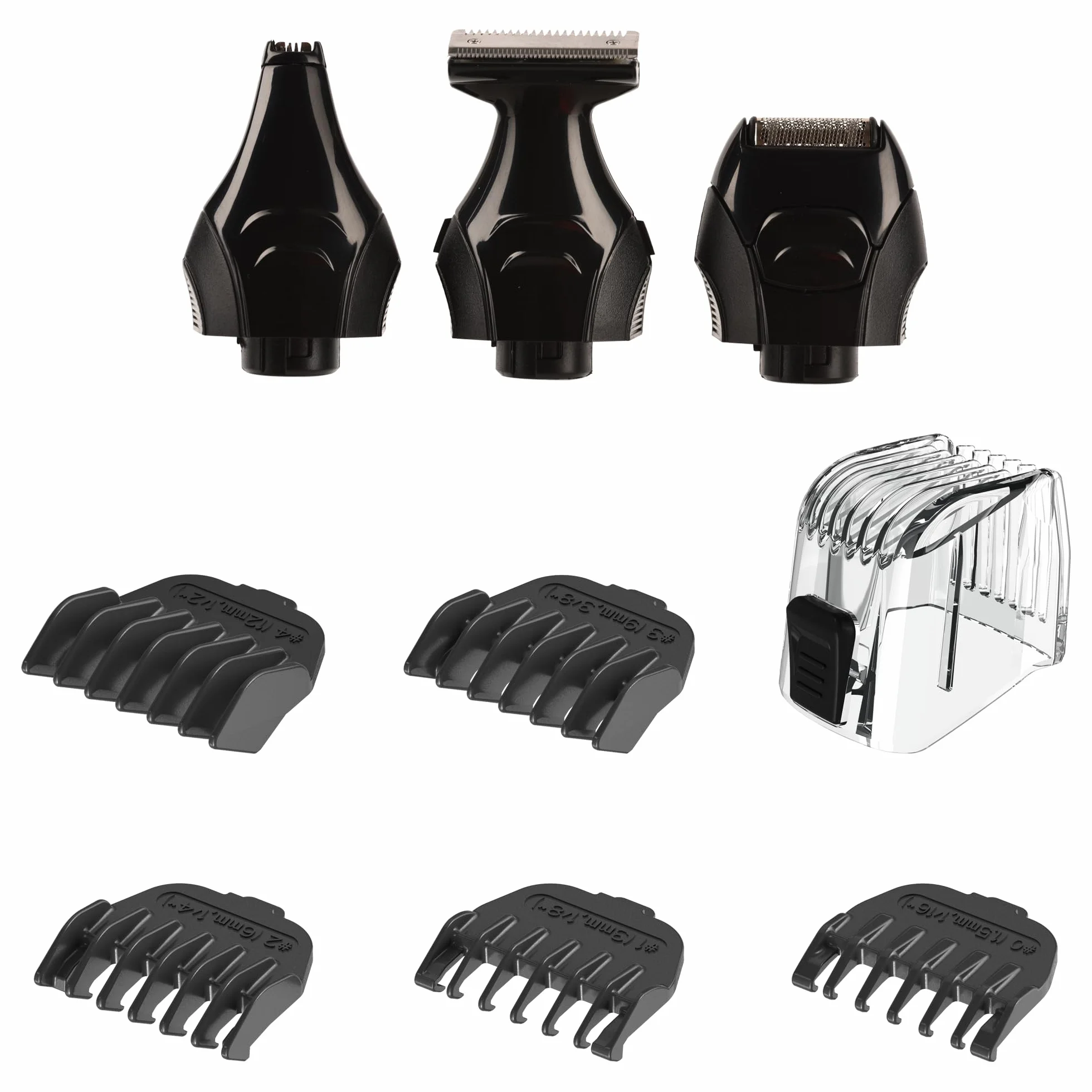 Remington Tondeuse Barbe [Multifonction 10 accessoires] Edge (Polyvalent: Poils du visage & du corps,Lames Acier, 4 têtes interchangeables + 6 Sabots, Sans fil,Socle de rangement) Tondeuse PG6030