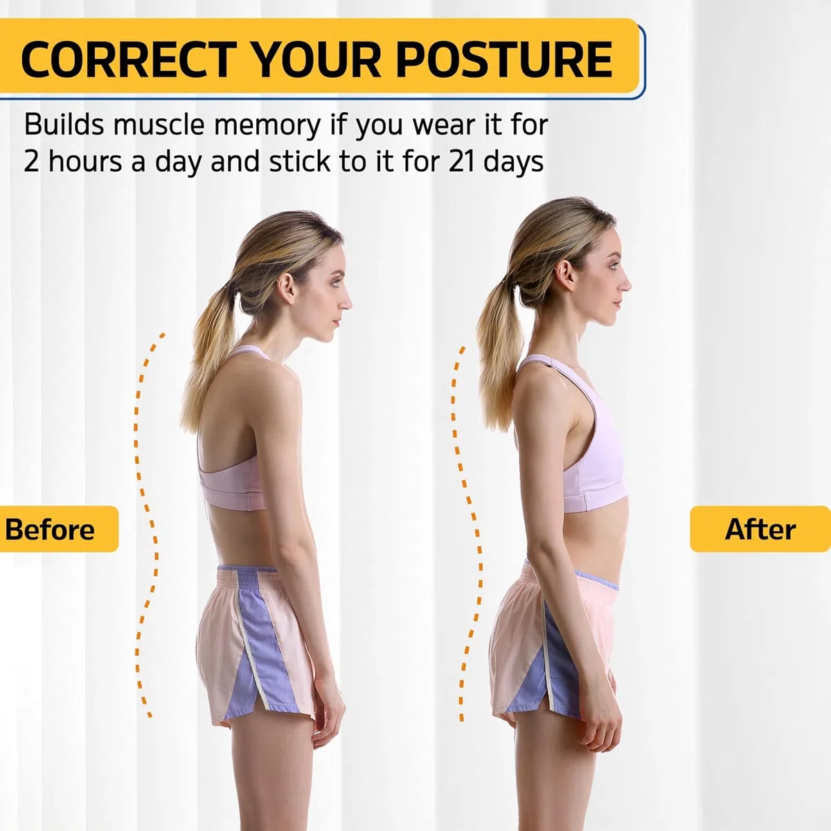 Correcteur de posture pour femmes et hommes, soutien dorsal supérieur réglable pour dos de posture - Soutien et soulagement de la douleur du cou, des épaules et du haut du dos
