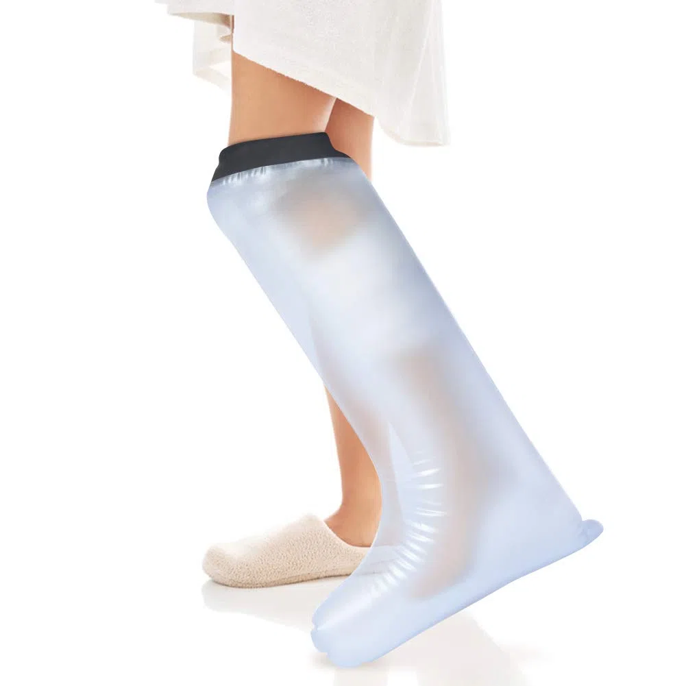 Akozon Housse de Protection Imperméable pour les Plâtres et Pansements Protège Plâtre éTanche et Protecteur de Bandage Utilisé pour Demi-Jambe Adulte Protège plâtre Jambe pour Tout en Douche/Baignade