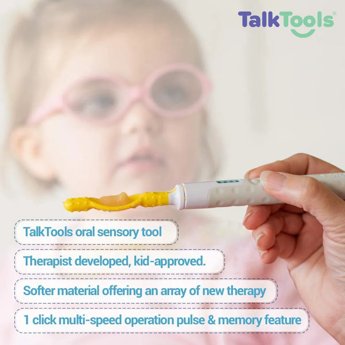 TalkTools Sensi Tip - Pour enfants autistes, TDAH, orthophonie - Améliore la morsure, la mastication et la force de la mâchoire - Passe au lave-vaisselle (vert, 1 pièce)