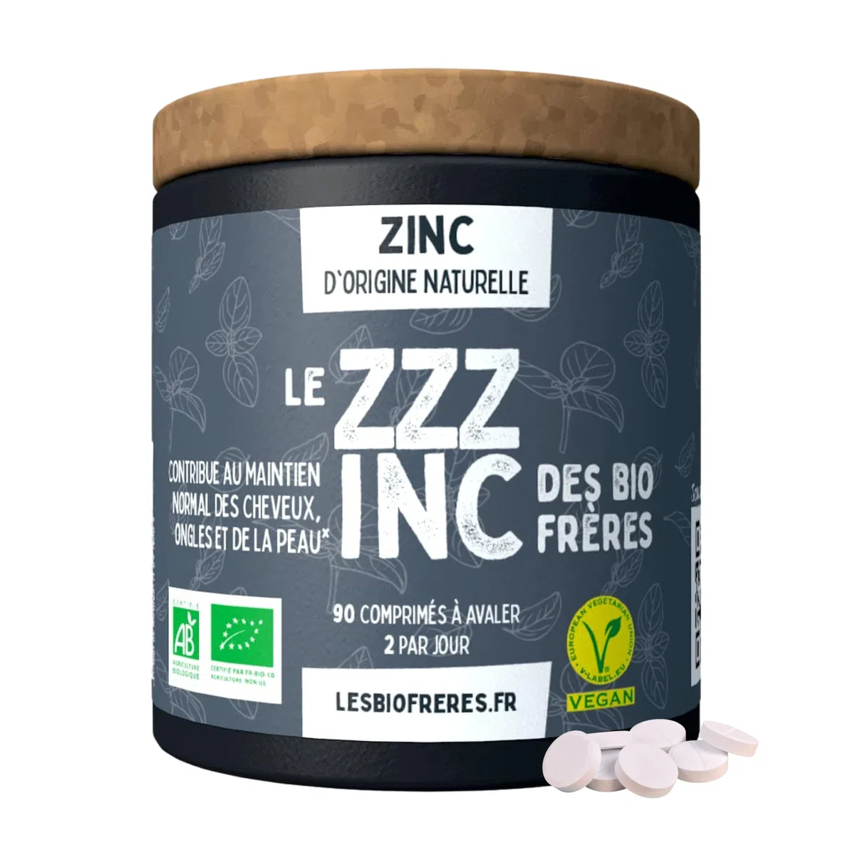 Zinc Bio Vegan 7,5 mg - Soutien Immunité et Peau - Antioxydant Naturel - Cheveux et Ongles - 120 Comprimés - Cure Longue Durée - Formule Douce Fabriquée en France