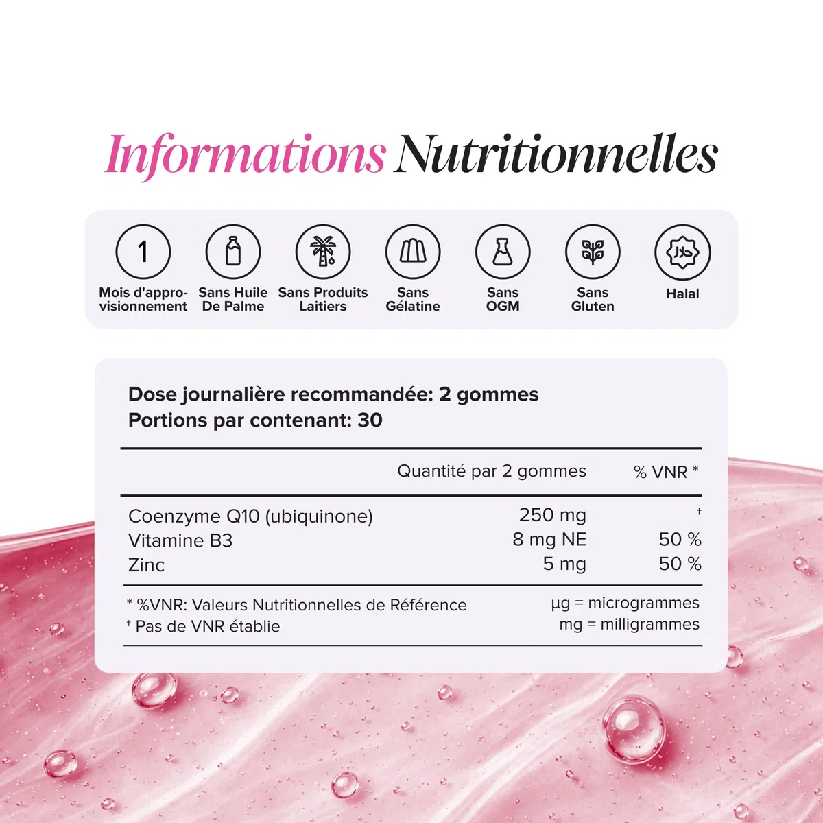 Coenzyme Q10 Gummies – 250 mg de CoQ10 + Niacine & Zinc – Énergie, Moins de Fatigue & Système Nerveux – Végan, Sans Gluten – Goût Orange – 60 Gummies – Novomins