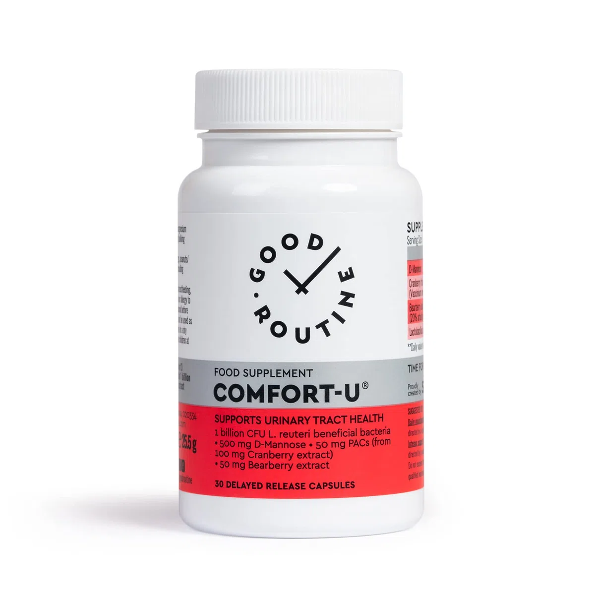 COMFORT-U® (30 Capsules) - D-mannose, Extrait de Canneberge, Busserole, Santé Urinaire, Traitement des infections Urinaires, Lactobacillus reuteri