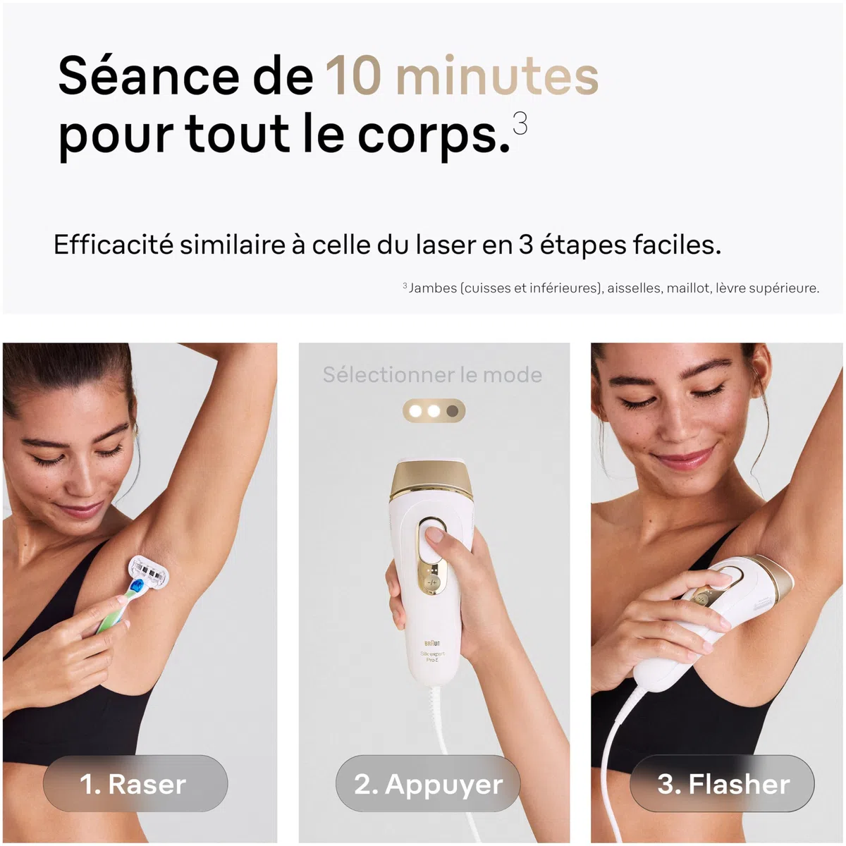 Braun Epilateur Lumiere Pulsee Silk·expert Pro 5 PL5382, Blanc et Or | Alternative au Laser à Domicile, Filaire, avec Pochette, Rasoir Gillette Venus, 4 Têtes