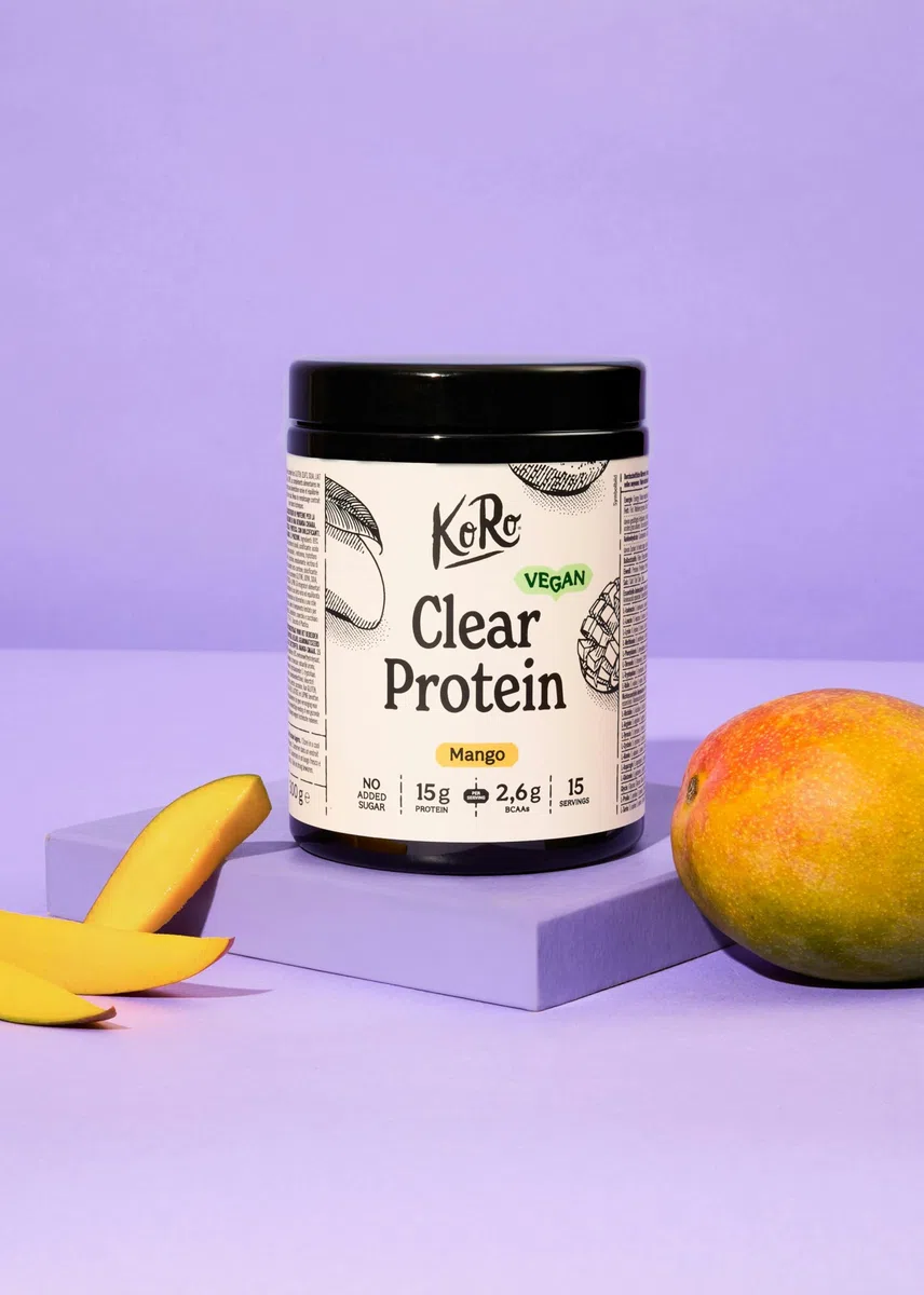 KoRo - Clear protein vegan à la mangue 300 g - Source de protéines vegan - Contient des BCAA - Sans sucres ajoutés : Sucré au sucralose*