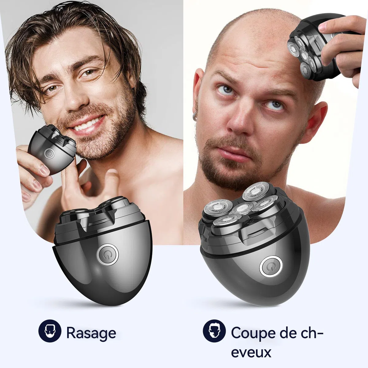 Rasoir Tete Chauve Homme, 5D Tête Magnétique Rasoir Electriques Hommes Étanche IPX7 Wet & Dry tondeuse crane chauve 120 mins d'autonomie tondeuse cheveux hommes Chargement USB-C