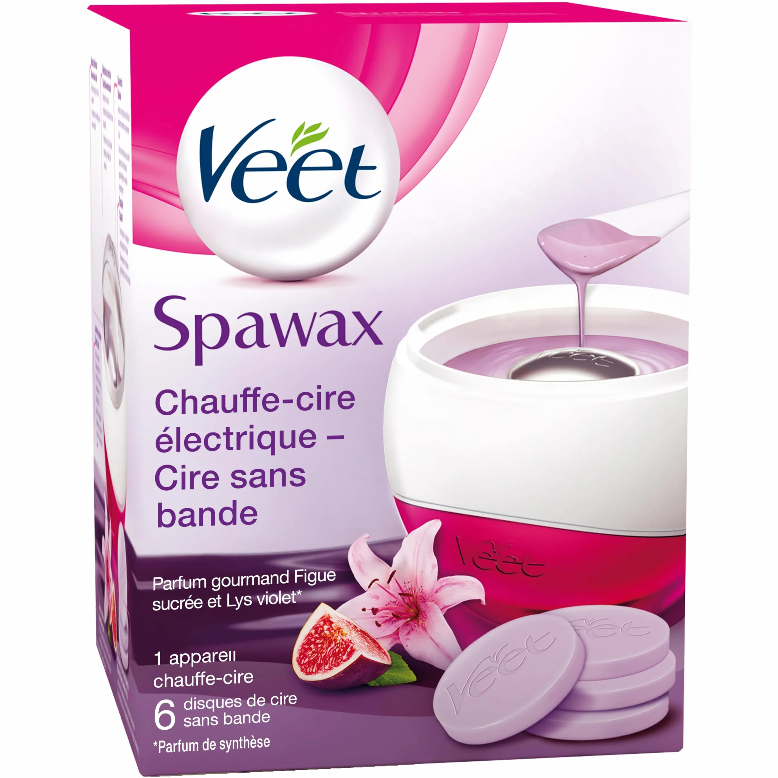Veet - Kit SpaWax Chauffe Cire Electrique et 6 recharges de cire - Epilation Cire Chaude sans Bande