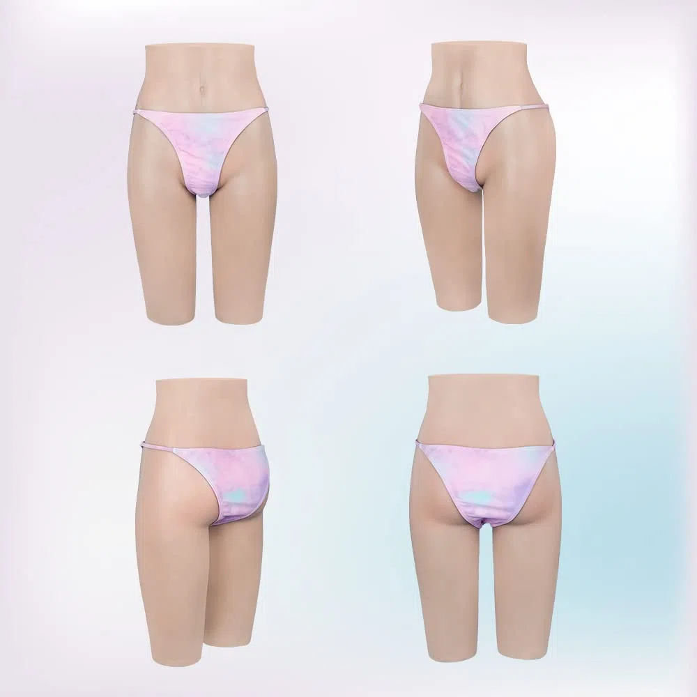 Minaky Silicone Panty 5-Points en Silicone Culotte Fausse Culotte cachée Sissy Peut Pisser et Insérer pour Travesti Drag Queen Transgender (Insérable,Jaune)