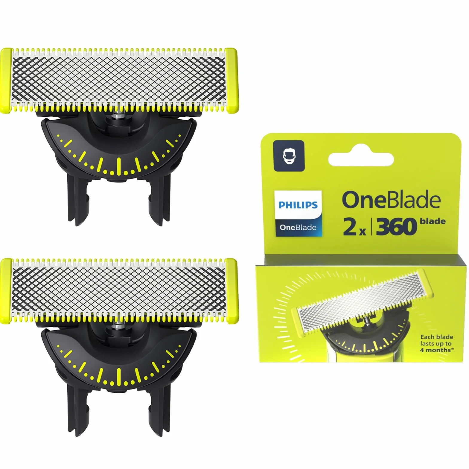 Philips OneBlade Original 360 lames, pour tous les modèles OneBlade et OneBlade Pro, 2 pièces (modèle QP420/60)