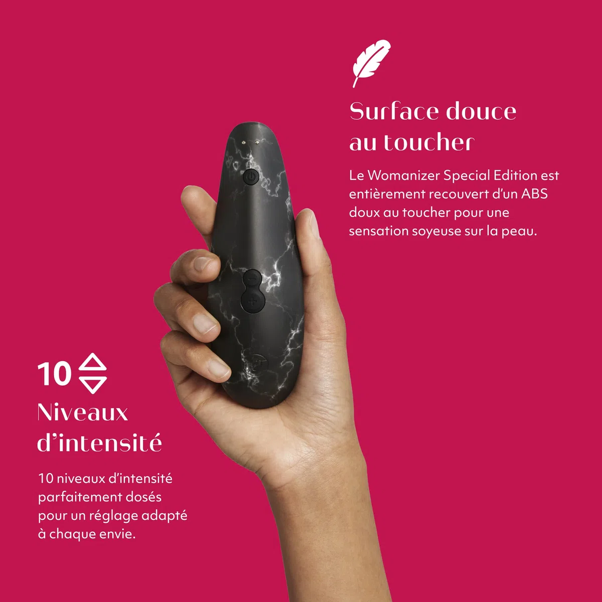 Womanizer Special Edition Sex toy aspirant femme Pleasure Air | Suceur de clitoris 10 niveaux intensité | Stimulateur clitoridien | Waterproof, Rechargeable | Black Marble