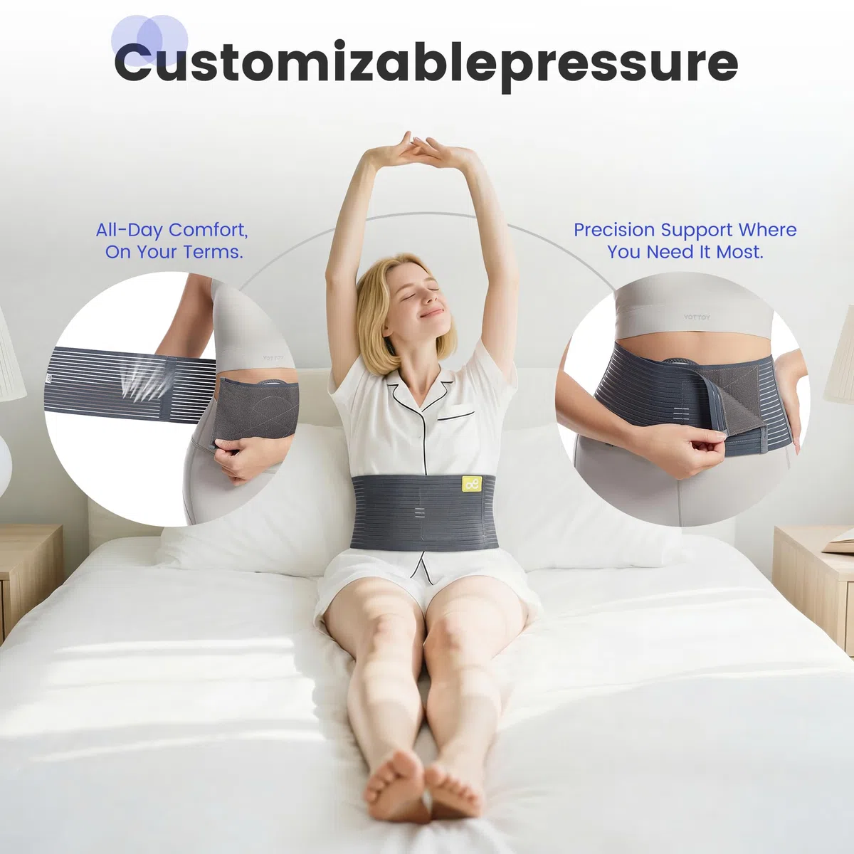 Ceinture hernie ombilicale. Ceinture abdominale medicale pour hernie ombilicale. Gaine abdominale orthopédique avec soutien ombilical(L/XL)