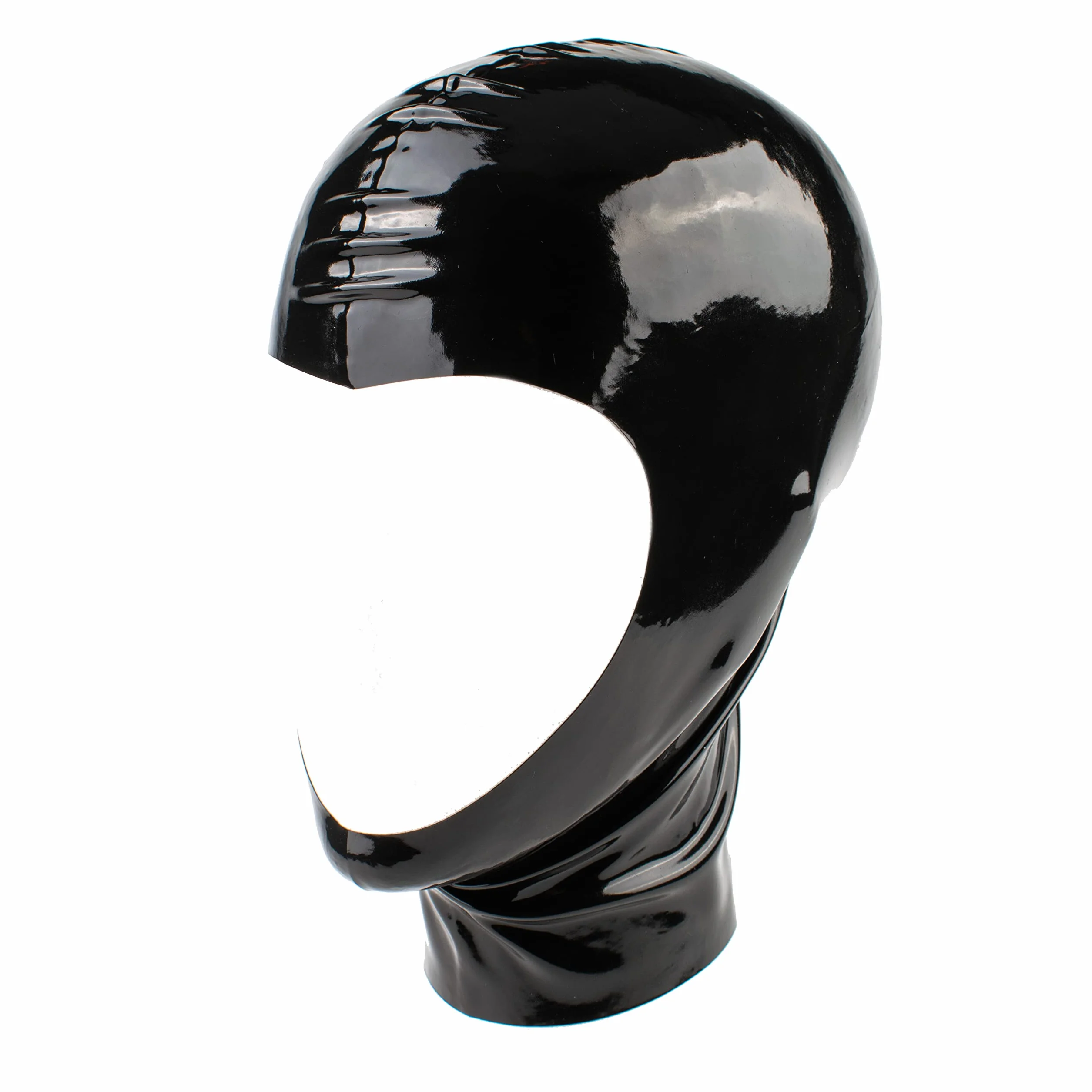 Masque en latex - Masque en latex à visage ouvert pour hommes et femmes noir 0.4mm S