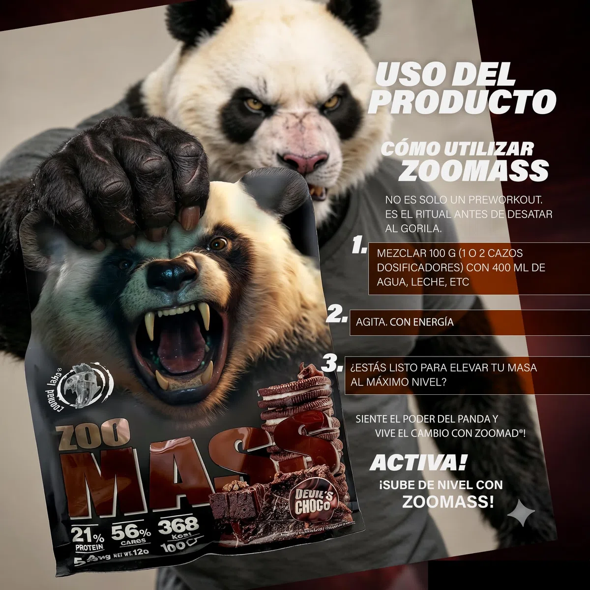 Zoomad Labs | Zoo Mass (5,4kg) | Gainers | Prise de masse rapide et de qualité - Vanille