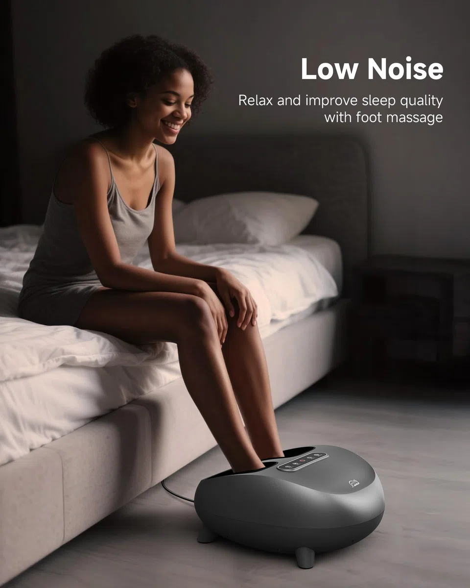 Snailax Shiatsu Appareil de massage électrique pour les pieds, masseur de pieds avec chaleur pétrissage en profondeur rouleaux compression pour la fasciite plantaire, cadeaux, pointure 48