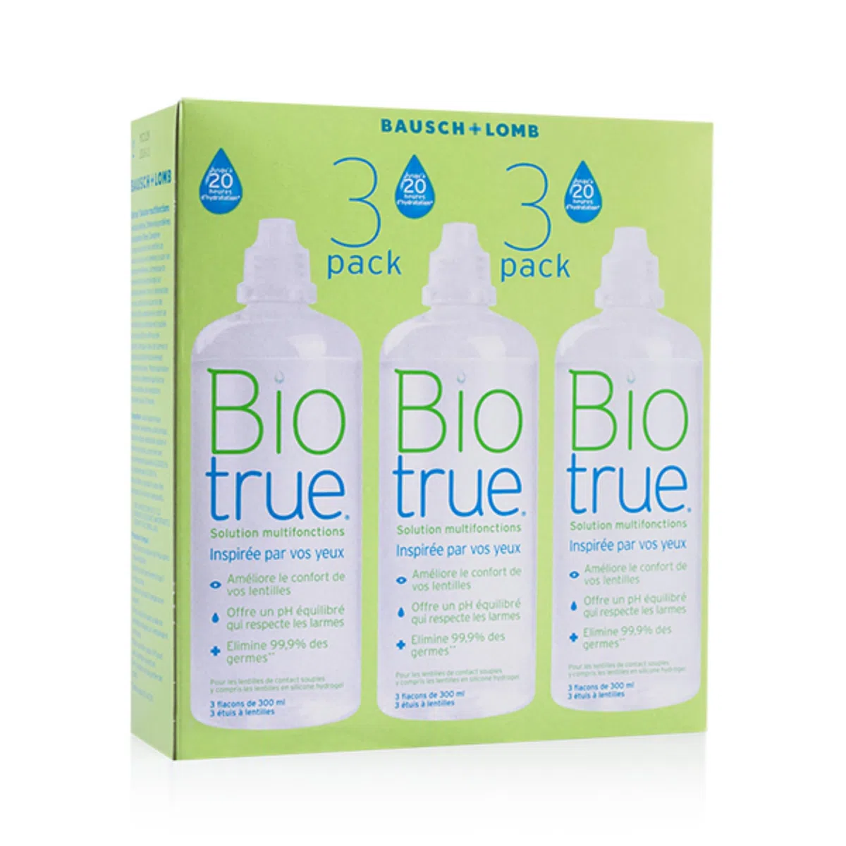 Biotrue Solution Lentilles de Contact Souples 3 x 300ml