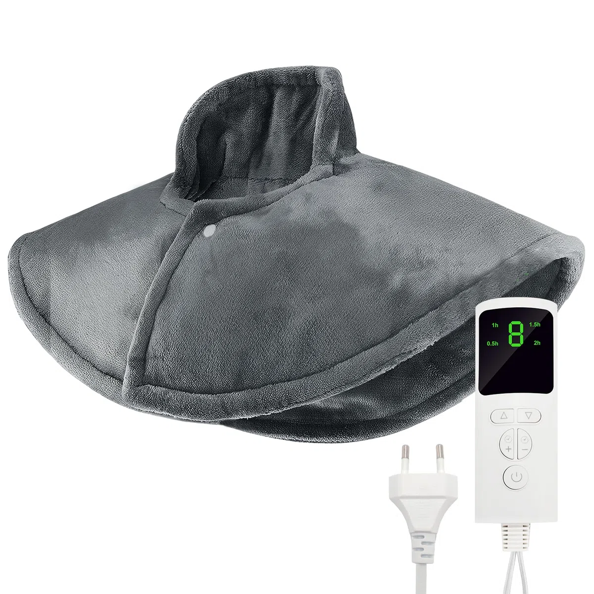Coussin Chauffant Cervicales, Chauffe cou Cervicales Épaules Réglage de la Température à 9 Niveaux et Réglage de la Durée à 4 Niveaux, Cape Chauffante Amovible et Lavable