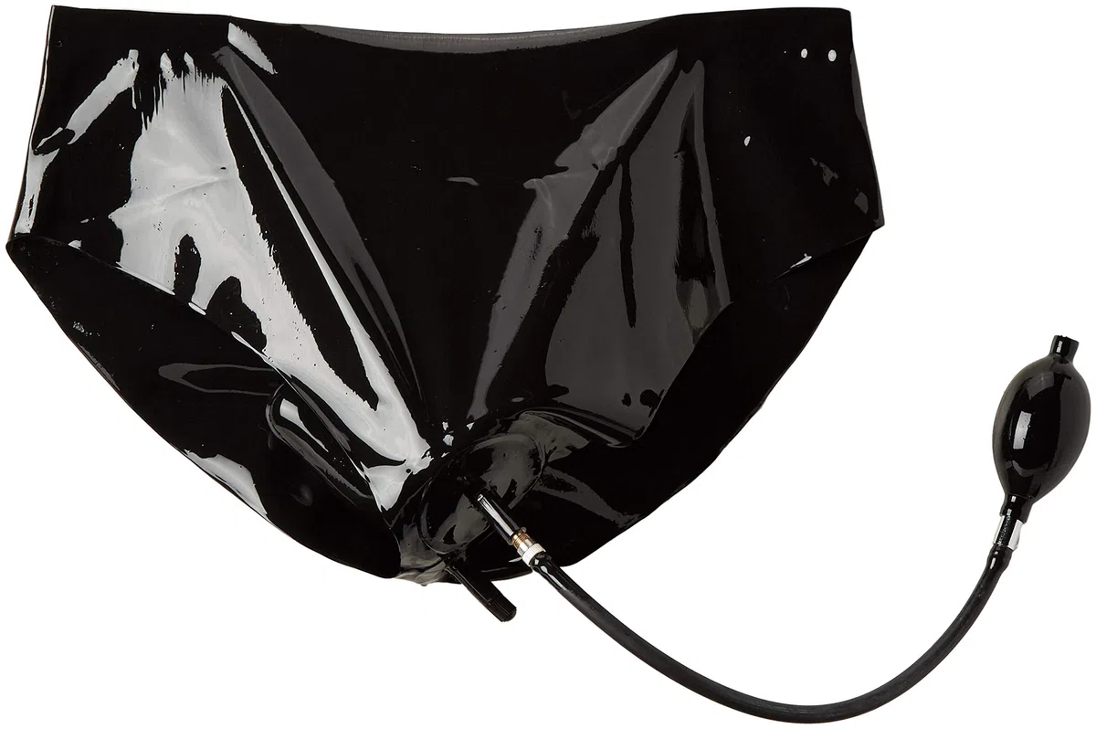 The Latex Collection 29502861031 Slip en Latex avec Gode Gonflable/Bouchon, Rose (Rosa 001), Unique (Taille Fabricant: Medium) Femme