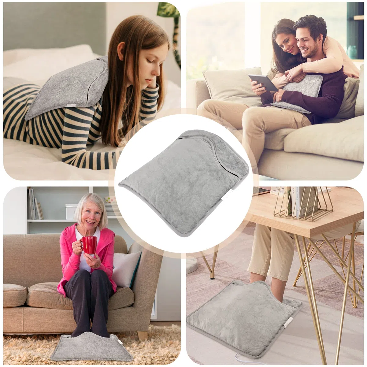 Chauffe-pieds Électrique, Chauffe-pieds Chauffants, 40 x 40 cm Chauffe-pieds à Chauffage Rapide, Coussin Chauffant Lavable pour Les Pieds, Le Cou, Le dos et Tout Le Corps