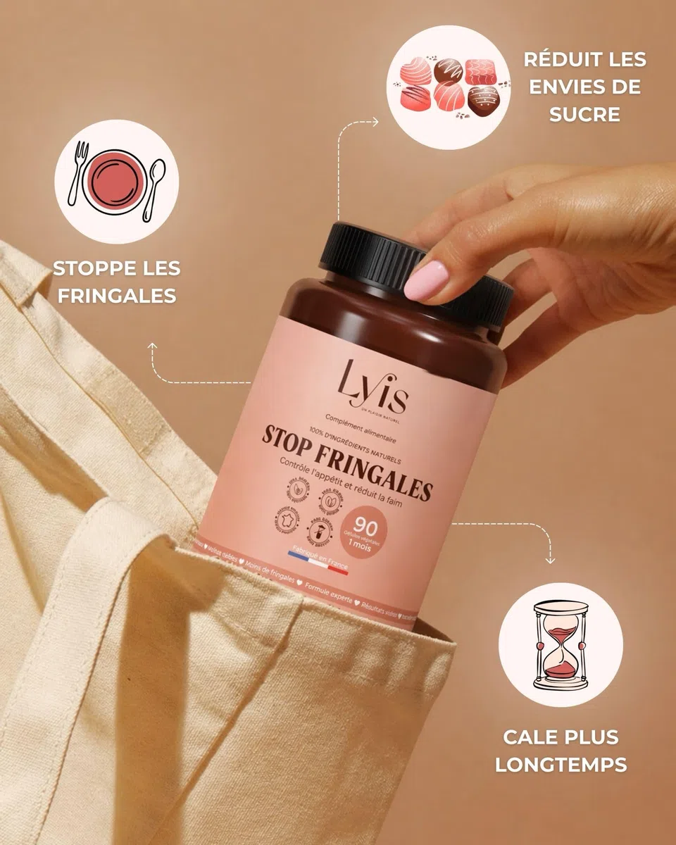 Stop Fringales | Contrôle de l’Appétit & Envies Sucrées | Konjac, Gymnema, Griffonia, Chrome | 90 Gélules Hautement Dosées – 1 Mois | Fabriqué en France | Lyis Paris