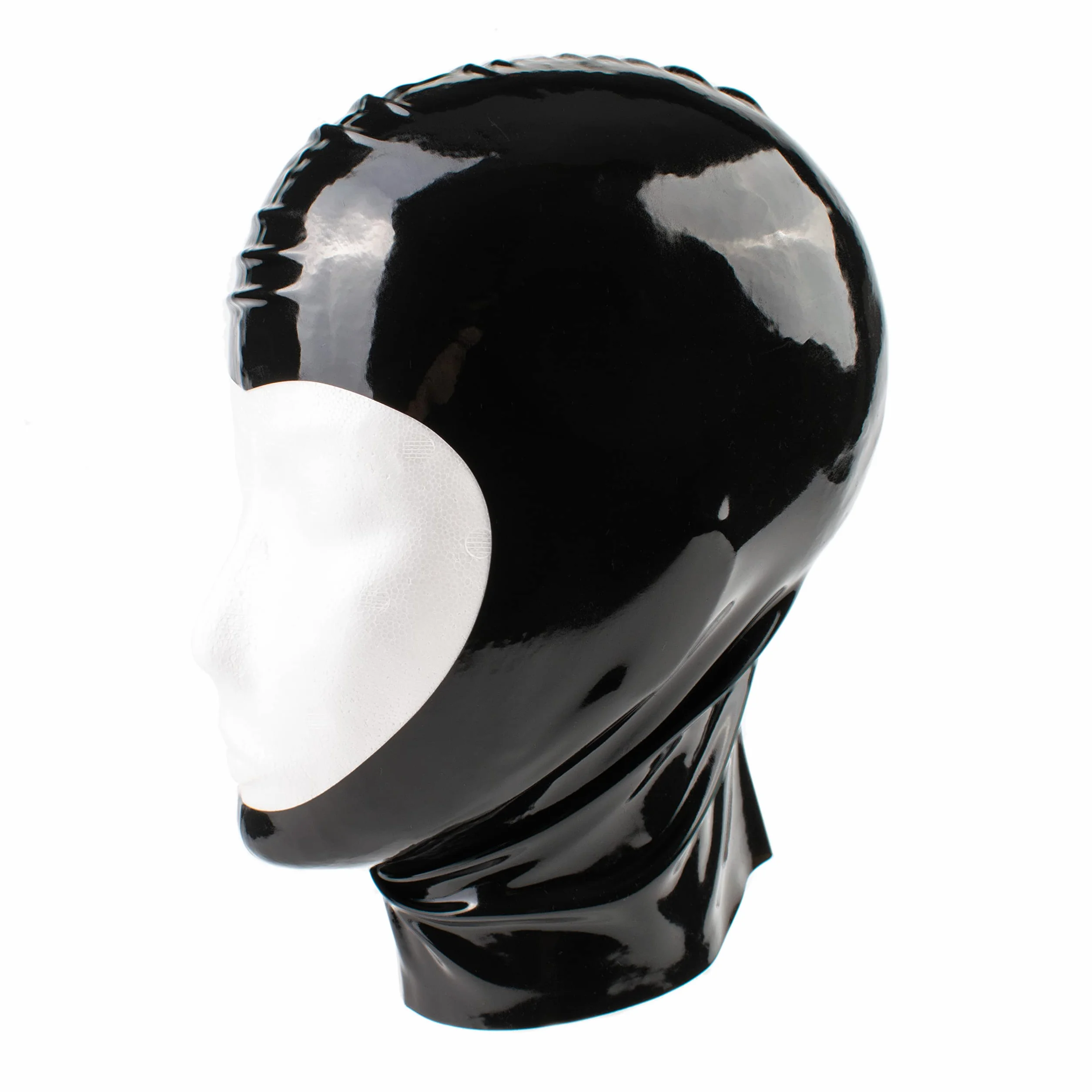 Masque en latex - Masque en latex à visage ouvert pour hommes et femmes noir 0.4mm S
