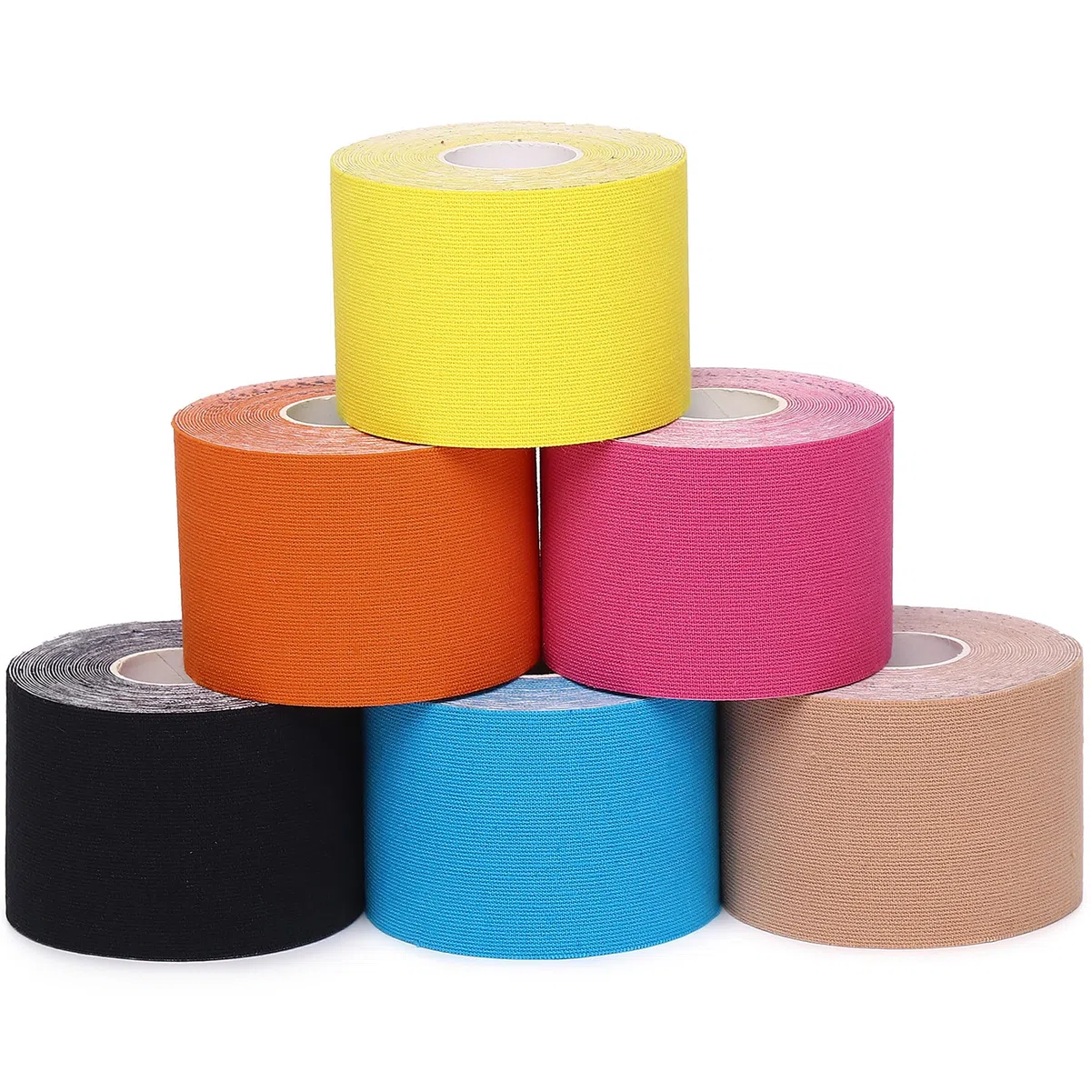 Tape Kinésiologie 6 Rouleaux, Bande Kinesiologie Imperméable K Tape Pour la Récupération des Muscles Blessés & Soutien Articulaire, Strap Sport 5cm x 5m Par Rouleau