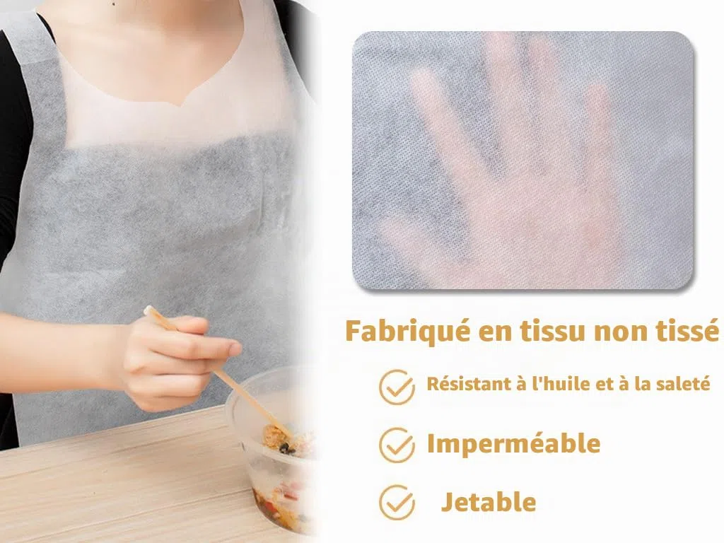 50 PCS Bavoirs Adultes Jetables, Imperméables et Pratiques - Grand Bavoir Pour Hommes et Femmes - Pour Manger, Peindre
