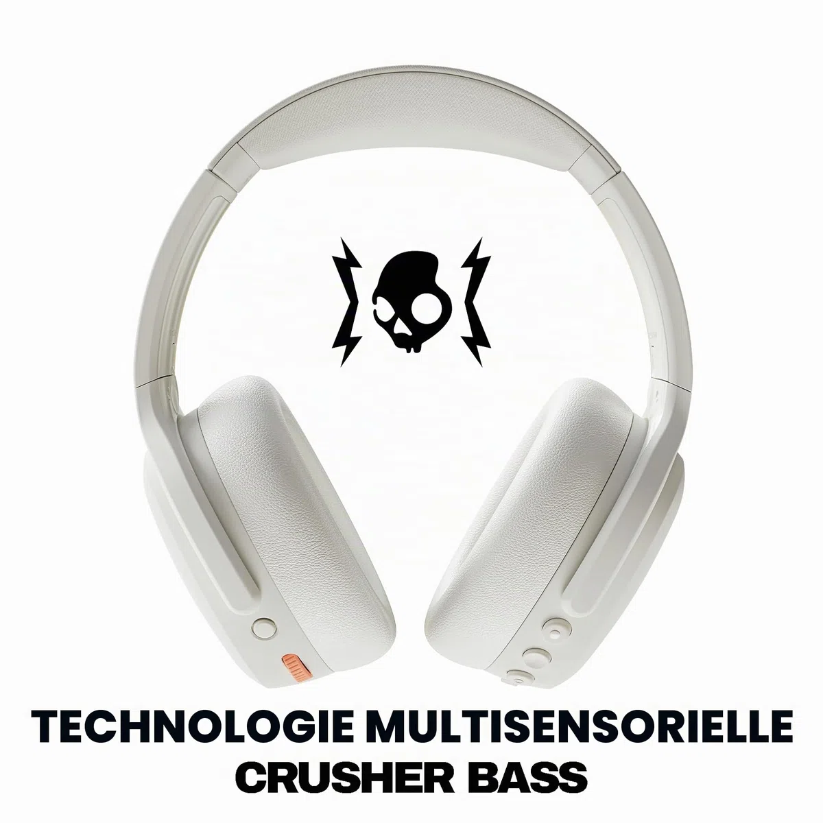 Skullcandy Crusher ANC 2 Casque Circum-Auriculaire Bluetooth sans Fil, Câble USB-C Supplémentaire, Basses Multisensorielles, Suppression Active du Bruit, 60 Heures d’Autonomie - Blanc | Multi-Sensory Crusher Bass, Over-Ear Fit, Bluetooth, 60 heures Batter
