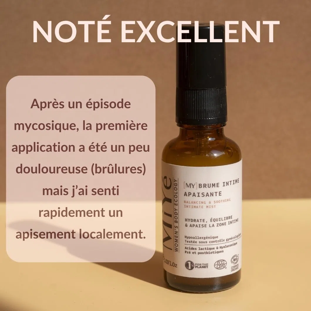 Brume intime apaisante BIO | Probiotique flore intime, acide hyaluronique & acide lactique | Hydrate rééquilibre & anti odeur | 30 ml, MiYé