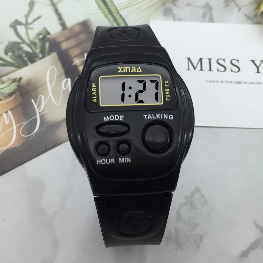 VISIONU Nergo Montre parlante espagnole pour les aveugles, les enfants et les personnes âgées, Sports électroniques Parler Montres Gatget Cadeau 665SP-FR, bande