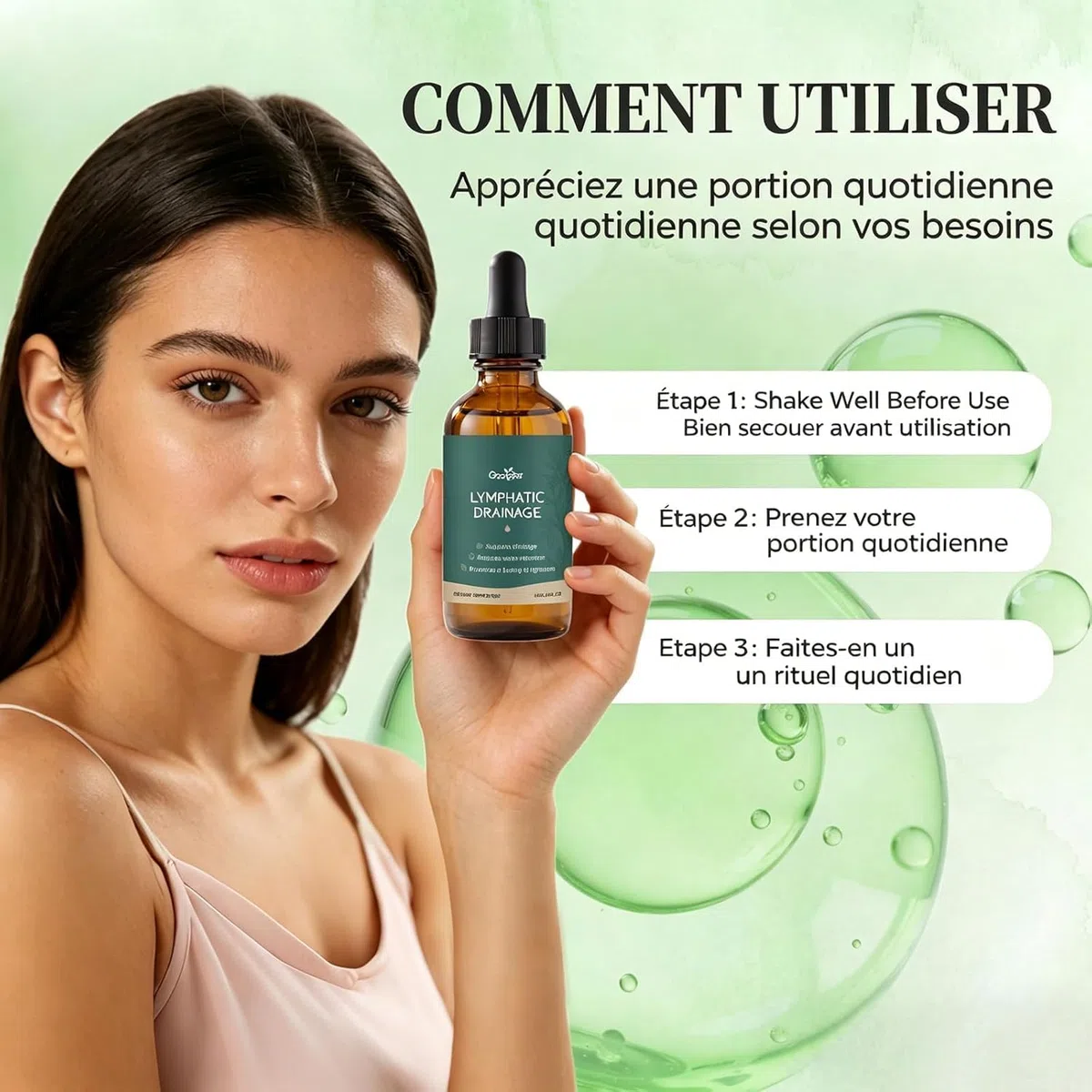 Lynae Drainant Lymphatique Goutte,Drainage Lymphatique Corps Complet Lynae