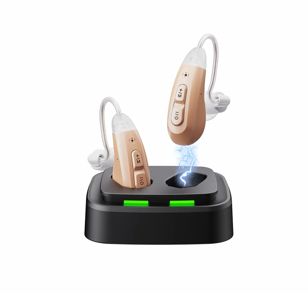 JINGHAO Amplificateur De Son Rechargeable - Paire d'amplificateurs sonores personnels pour contours d'oreille