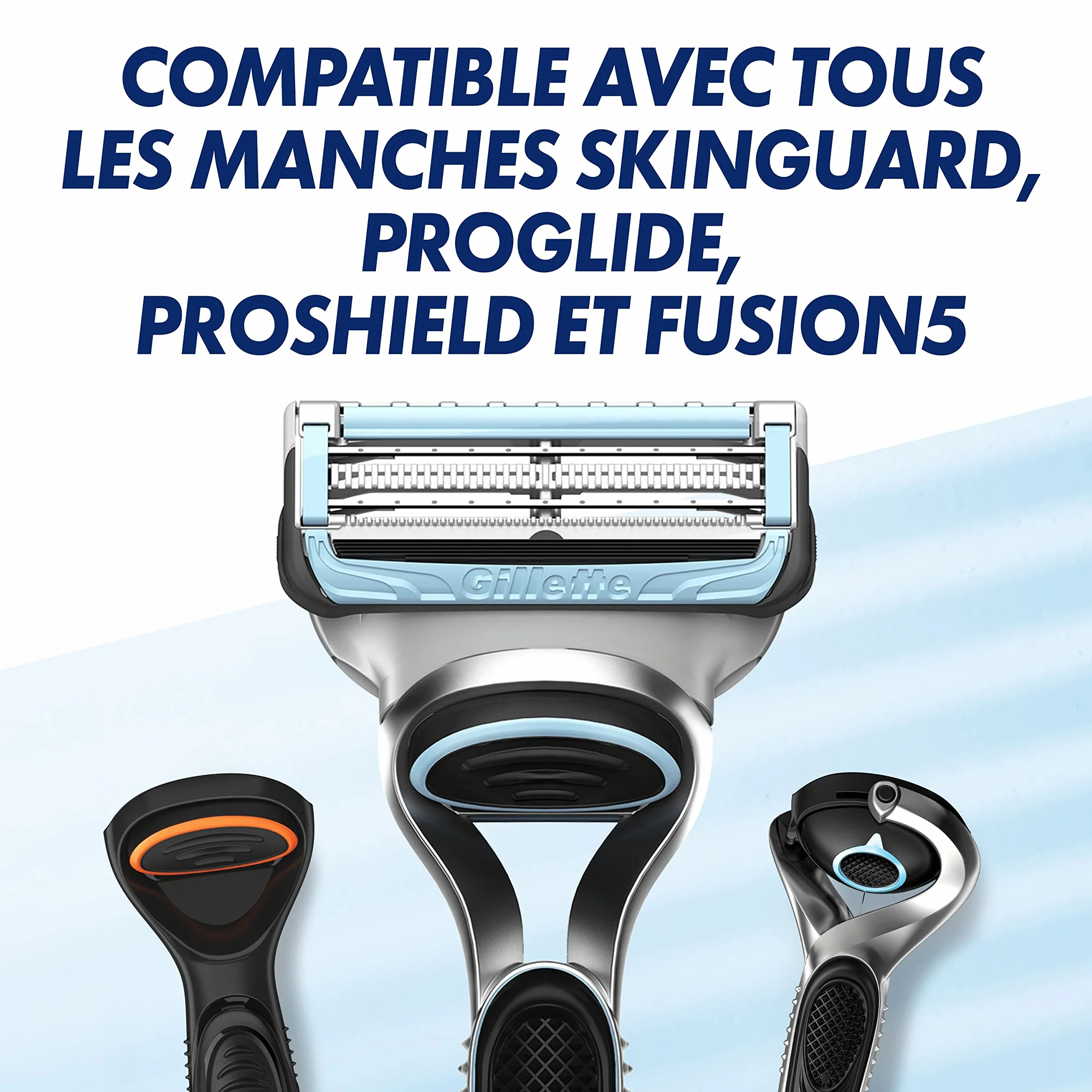Gillette Lames De Rechange SkinGuard, Pack De 6 Cartouches De Lames De Rasoir Homme, Conçues pour Un Rasage De La Peau Sensible, Compatibles Aussi avec Manches Fusion Et ProGlide