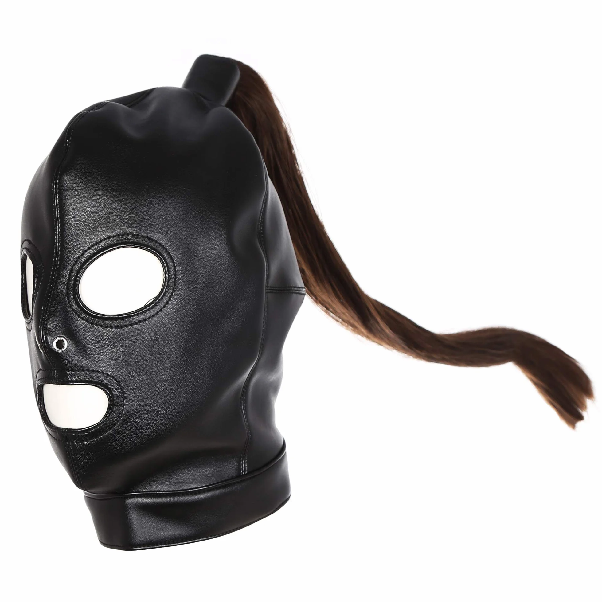 SXOVO Cagoule BDSM Masque avec Perruque Accessoires de Jeu Sexy SM pour Cosplay Esclave et Maître Fétiche Retenue et Bondage Sex Toýs pour Femme Homme Couple (für BDSM königin)