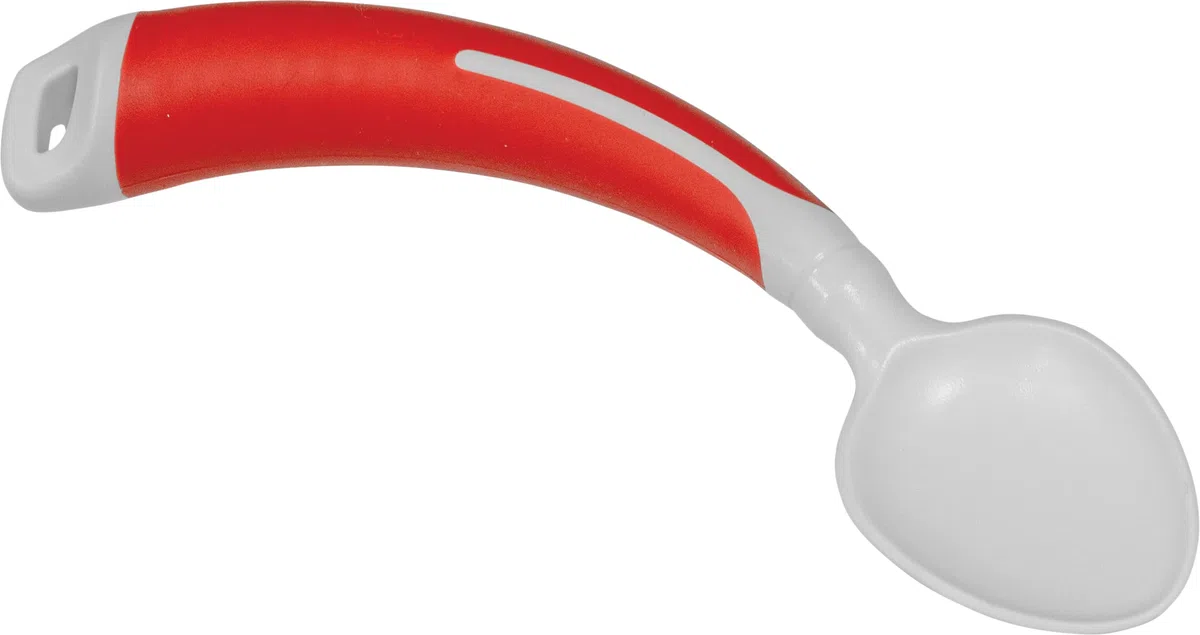 Aidapt Cuillère courbée/coudée (gaucher) pour une utilisation par les personnes âgées, les personnes ayant une mauvaise prise en main ou un mouvement limité du poignet et les personnes souffrant de la