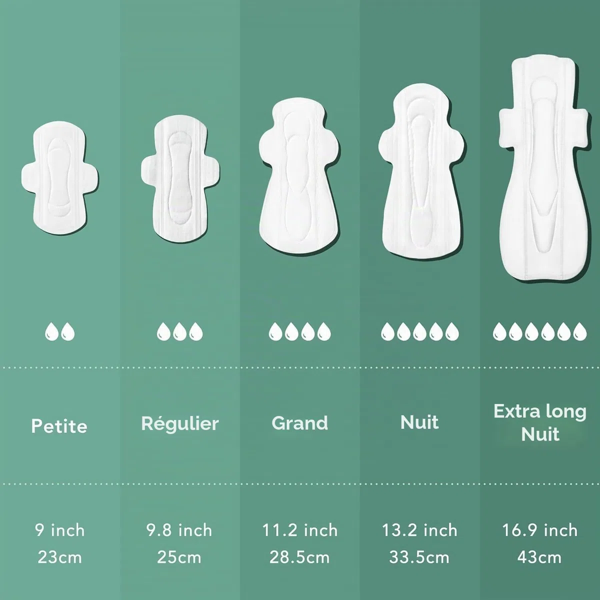Rael Serviette Hygiénique en Coton Bio - Flux Modéré, Avec Ailettes, Ultra fin, Hypoallergéniques, Sans Parfum (Régulier, 56 Serviettes)