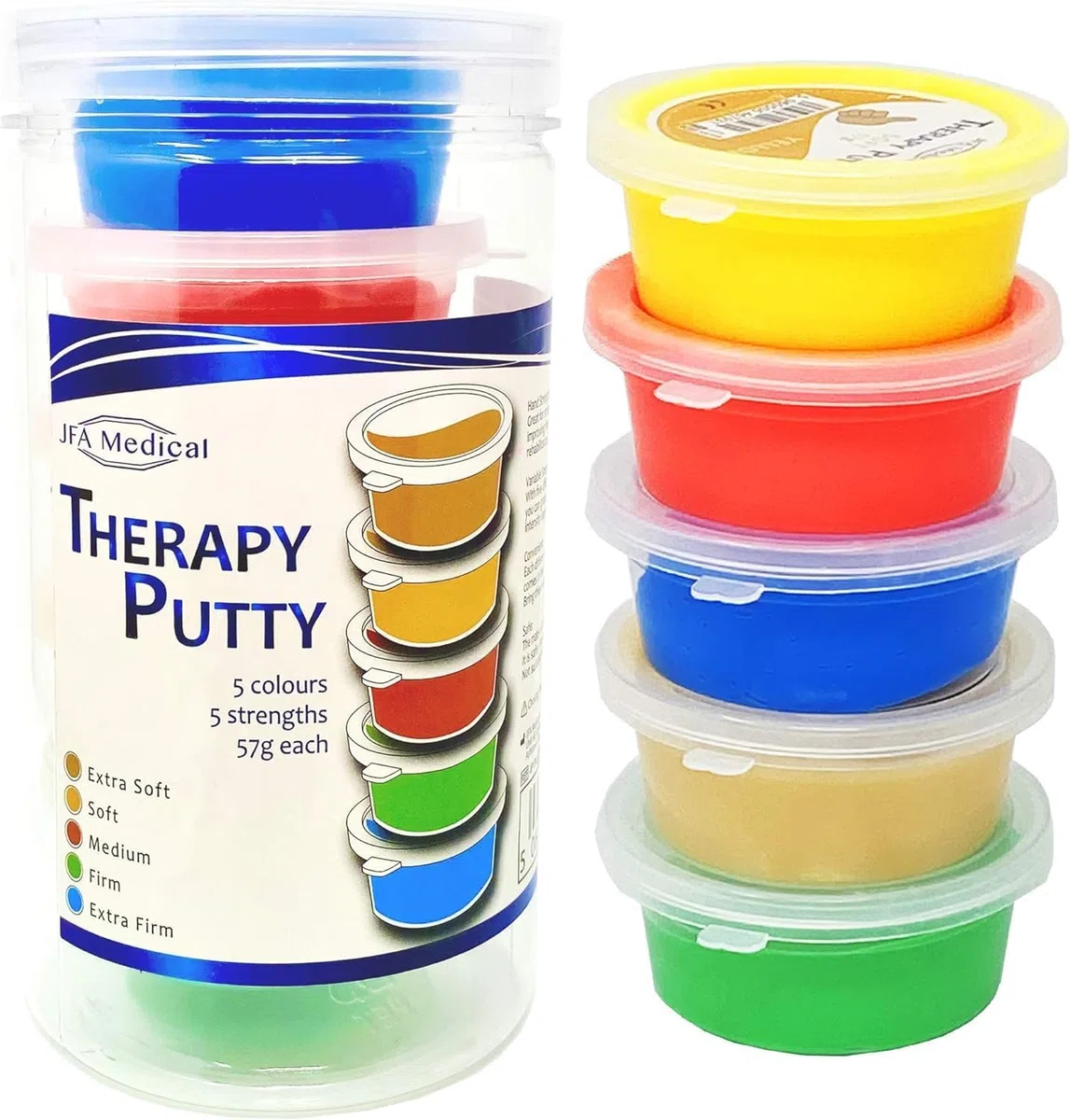 Lot de 5 pâtes thérapeutiques pour exercices de la main, 5 forces et couleurs différentes