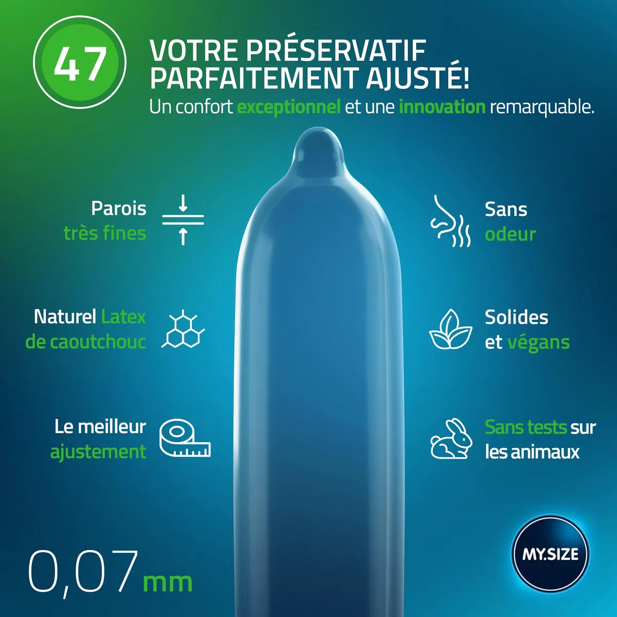 My.SIZE Lot de 36 préservatifs taille 1 47 mm