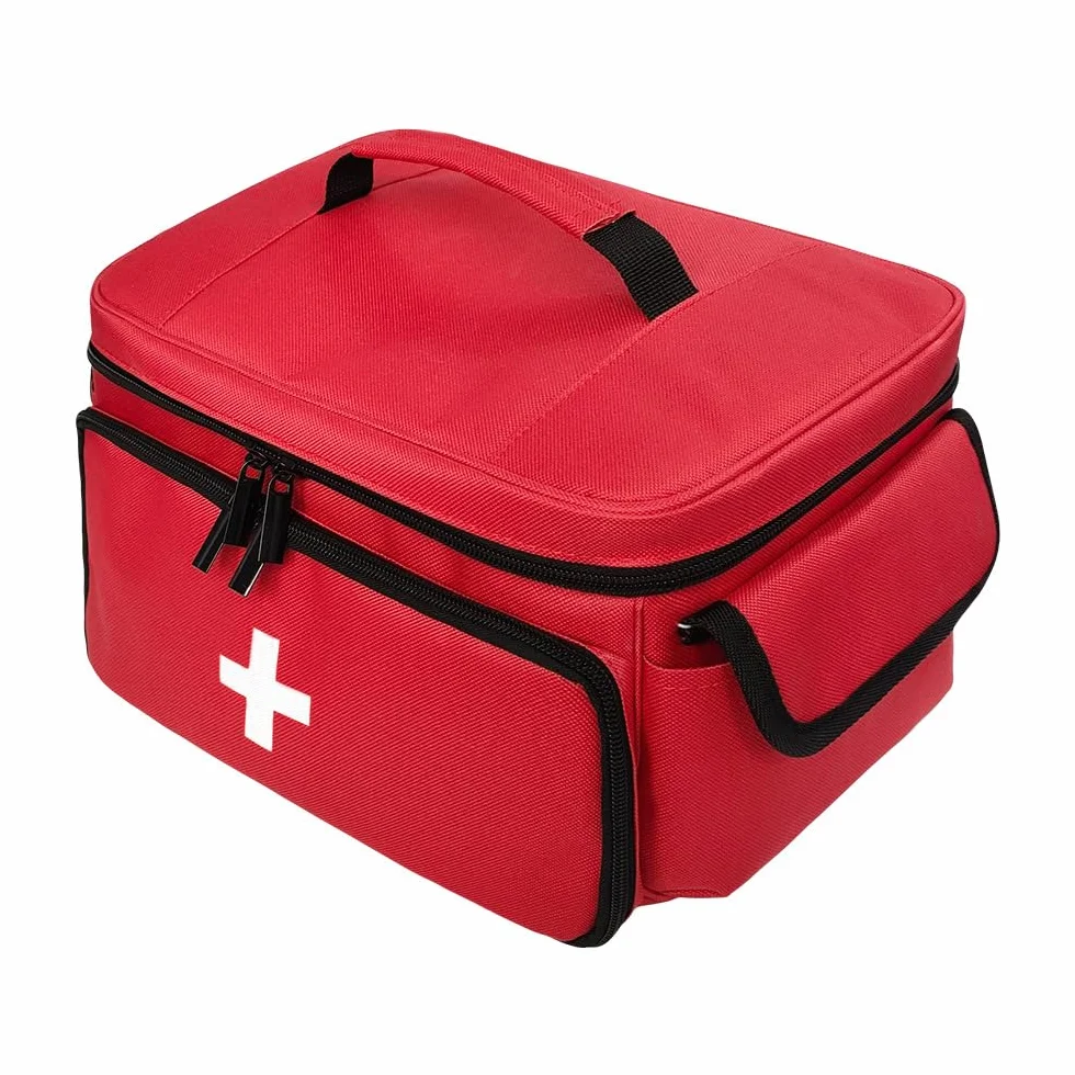 Boczif Trousse de Secours Vide Étanche, First Aid Kit Vide pour infirmière, Grande Sac de Médecine, Trousse de Secours Convient pour la Maison, Pharmacie, Voyage, Hôpital (Rouge)