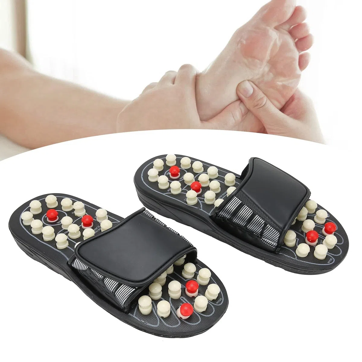 Pantoufles De Masseur De Pied Pantoufles D'Acupression Chaussons De Massage D'Acupression Chaussures De Reflexologie Pantoufles De RéFlexologie Pour La Douleur De Soulagement Du Stress Outils (42-43)