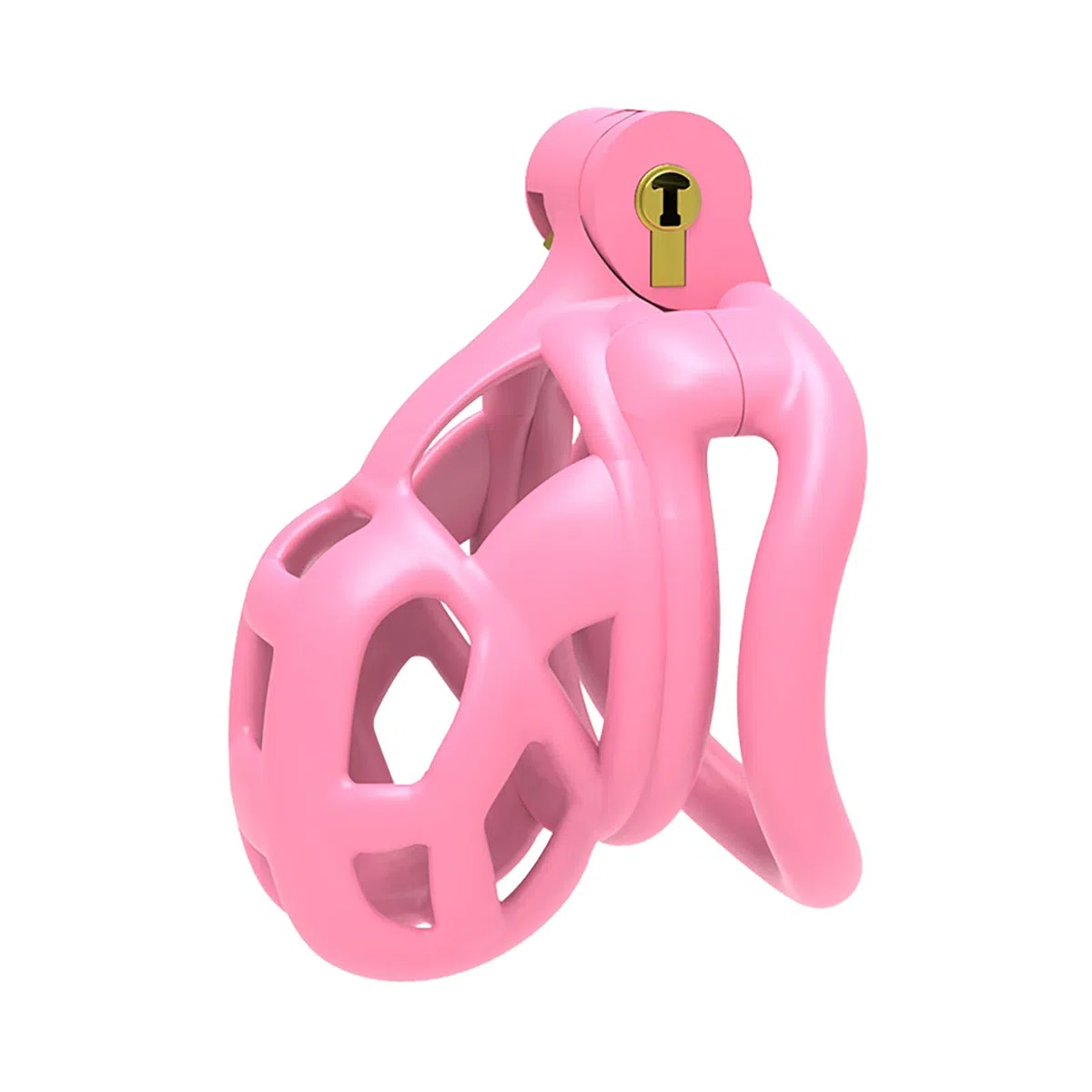 B2-Ceinture de chasteté Set de 4 cockrings Rose Sissy Sex Toy Cage de chasteté Cage de chasteté respirante avec Invisible Lock Design Homme Cock Bondage BDSM Sex toys en résine (small,Pink)