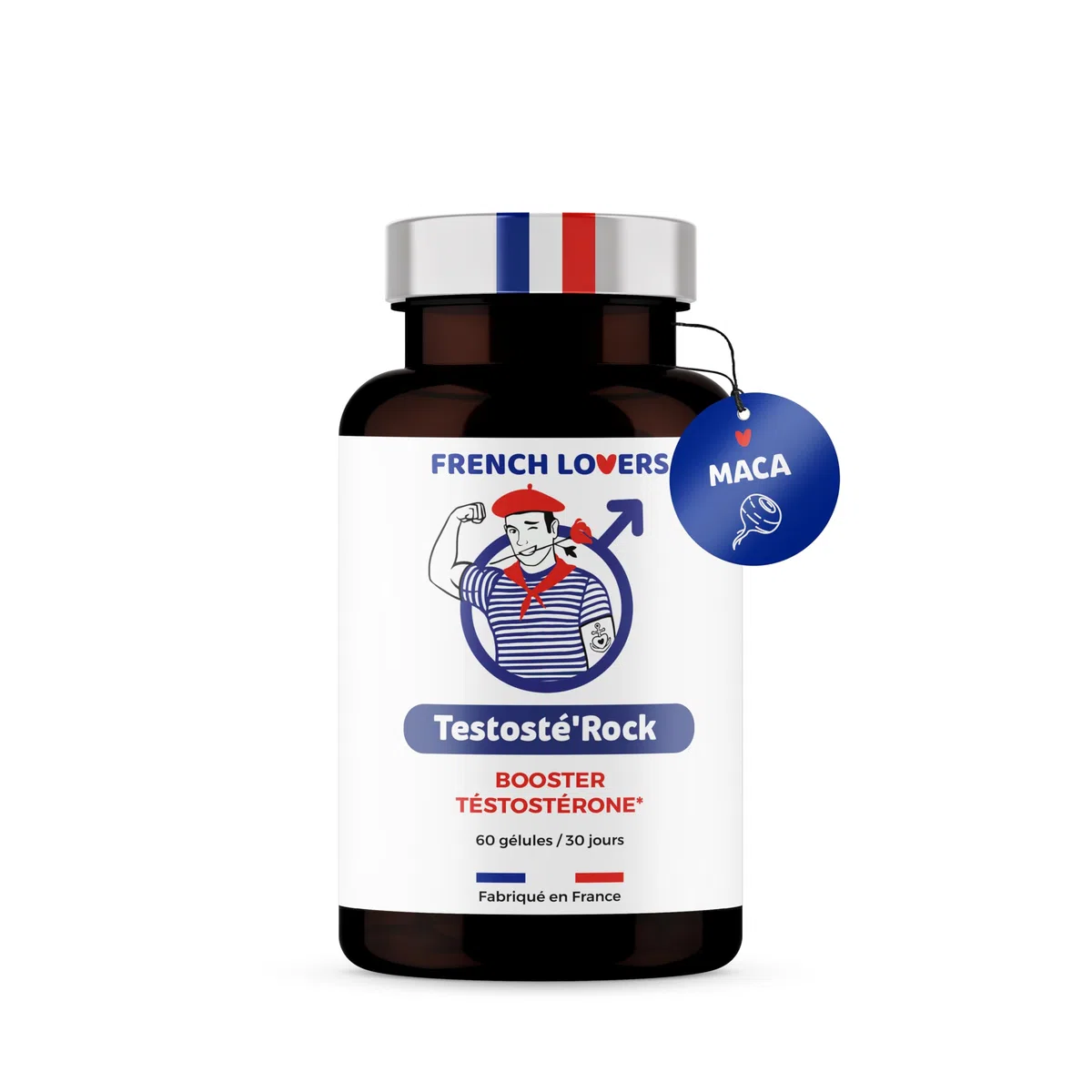 Testosté'Rock Booster Performance Homme | Soutien Taux de Testostérone & Musculation | Énergie, Vigueur & Vitalité | Maca, Zinc, Tribulus & Ashwagandha | 60 Gélules Fabriqué en France