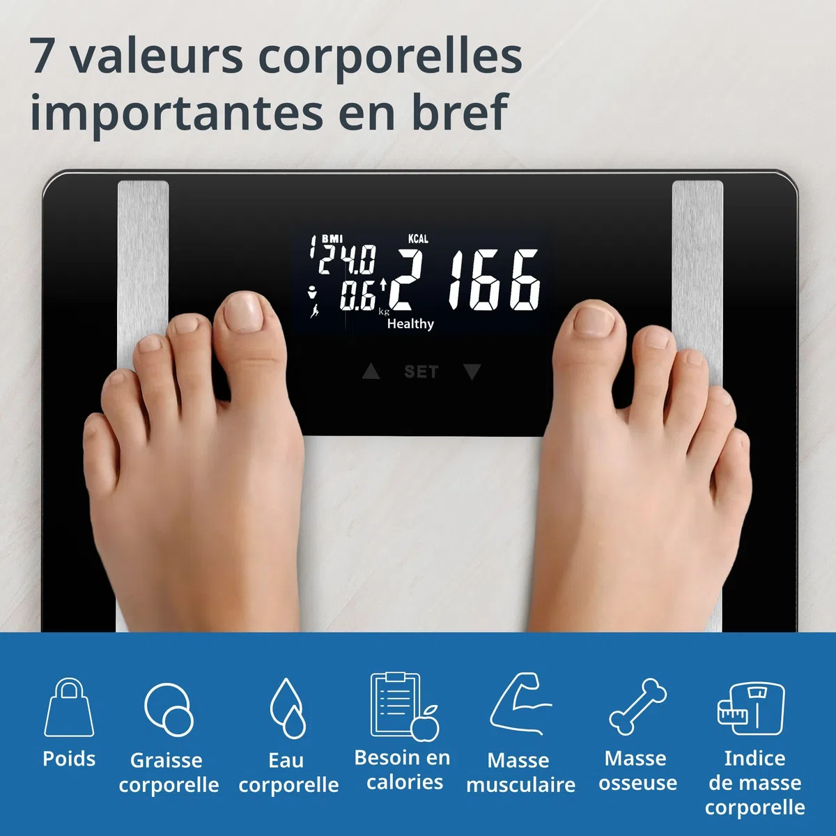 ADE Balance pèse personne impédancemètre | pèse personne masse graisseuse et muscle fiable et précis | capacité elevée du 200 kg | scales for body weight | noir