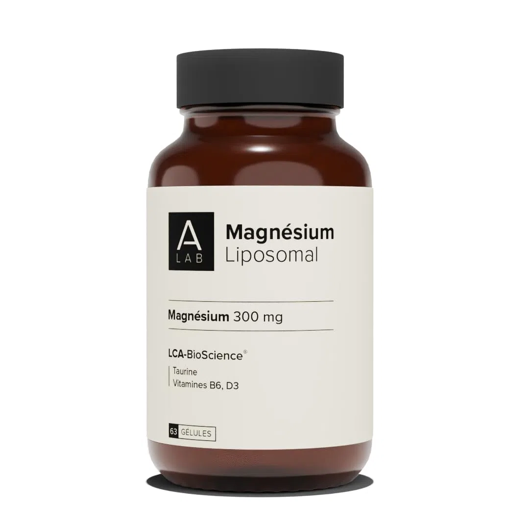 A-LAB Magnesium Liposomal 300 mg - Anti Stress, Fatigue, Troubles Du Sommeil - Magnésium, Taurine, Vitamine D3, Vitamine B6-2 mois de prise - Fabriqué en France