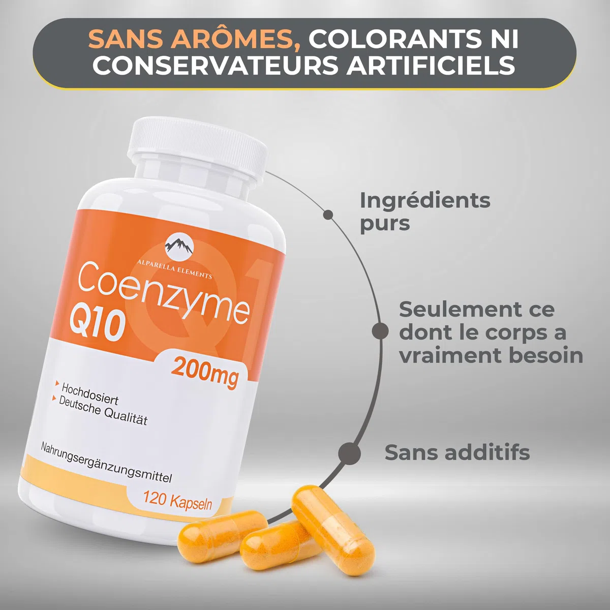 Complément de Coenzyme Q10 Hautement Concentré - Végan - 200 mg de Coq10 par Gélule - 120 Gélules - 4 Mois de Cure - Fabriqué en Allemagne
