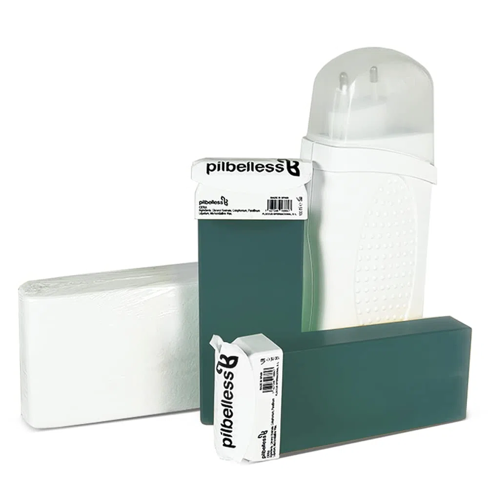 Kit D'Épilation Chauffe-Cire + 2 Roll On Cire Aloe vera + 100 Bandes de Cire TNT